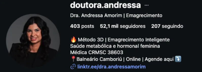 Perfil de Doutora Andressa