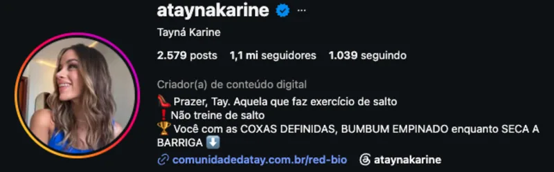 Perfil de Tayná Karine